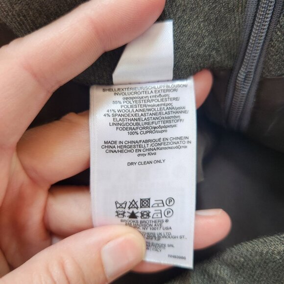 Brooks Brothers Wool Blend Trousers Pants Green Grey Flat Front Women's 4 - Picture 8 of 8